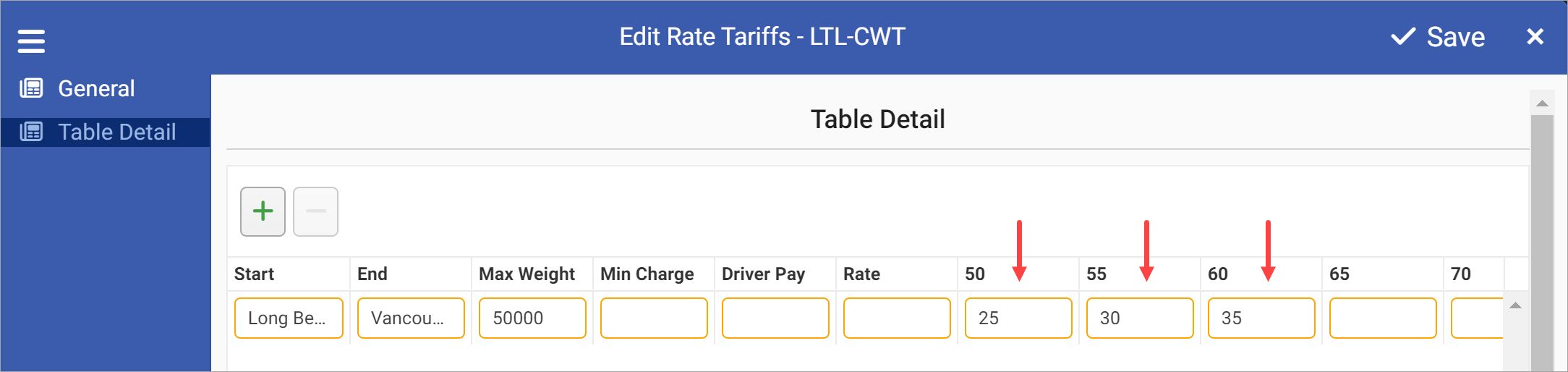 Use Freight Classes with CWT Da Vinci Unified
